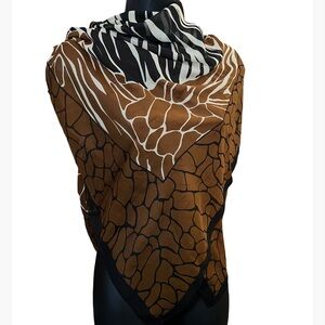 Carol Wior Animal Zebra Print Scarf Wrap Shawl Made in Italy!